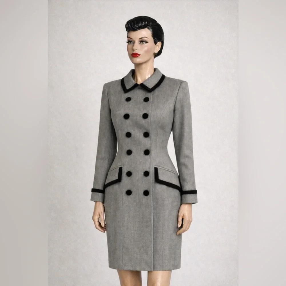 Vintage Kasper dress- modern suiting. Retro style- 6 - Picture 1 of 5